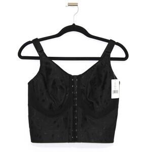 Elila 5415 Jacquard Soft-cup Front Hook Longline Bra Corset 38DD NWT